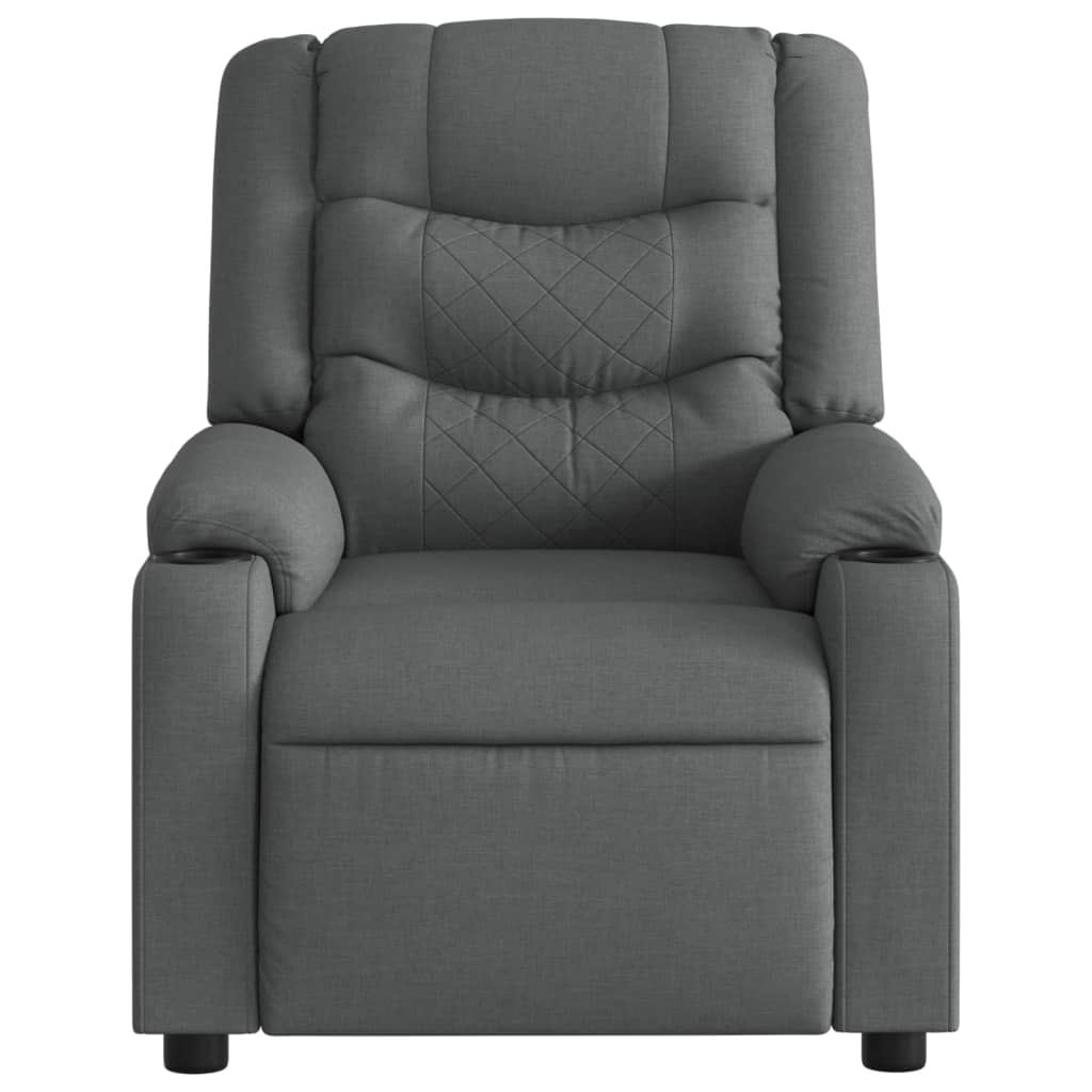 Fauteuil inclinable de massage électrique gris foncé tissu - XIOS