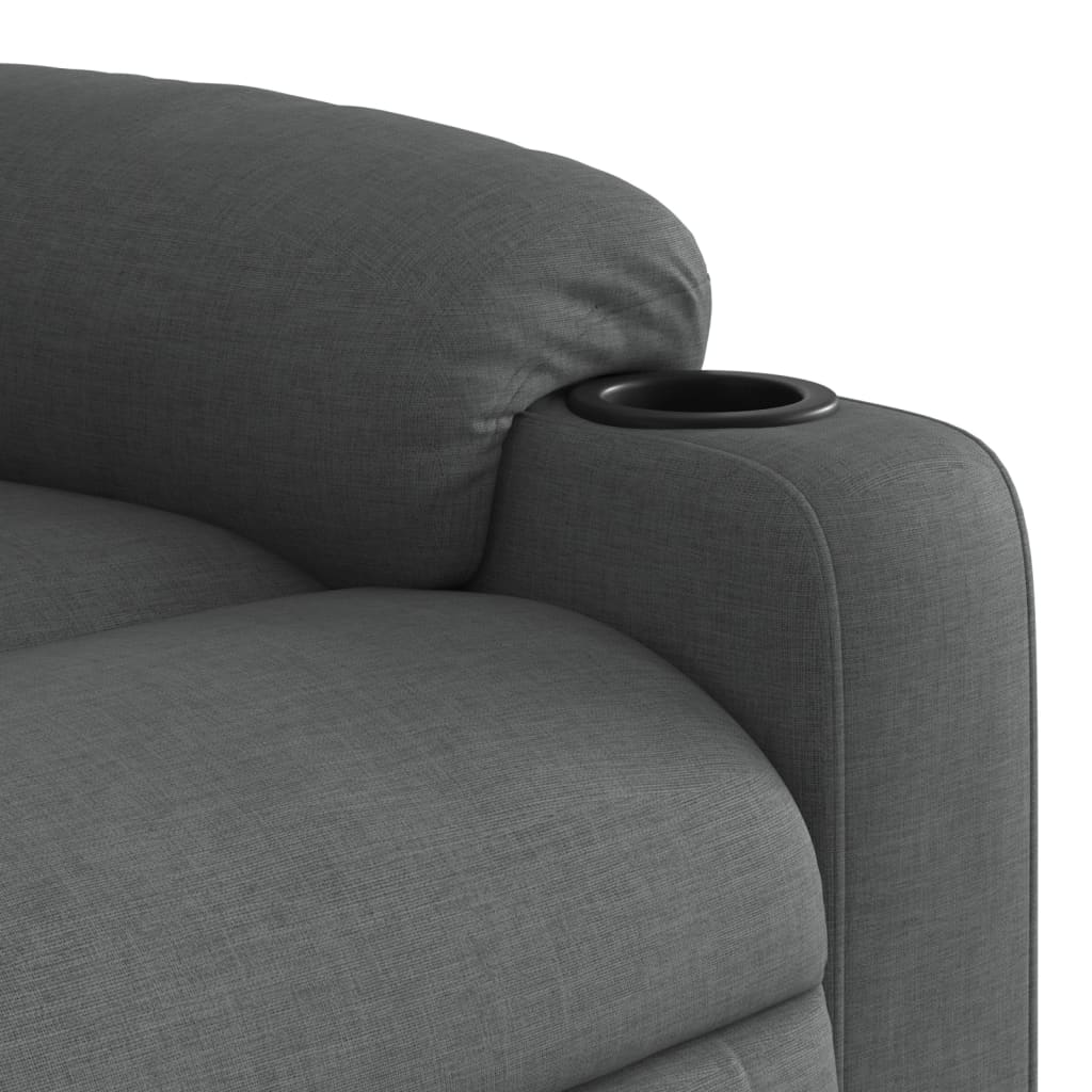 Fauteuil inclinable de massage électrique gris foncé tissu - XIOS