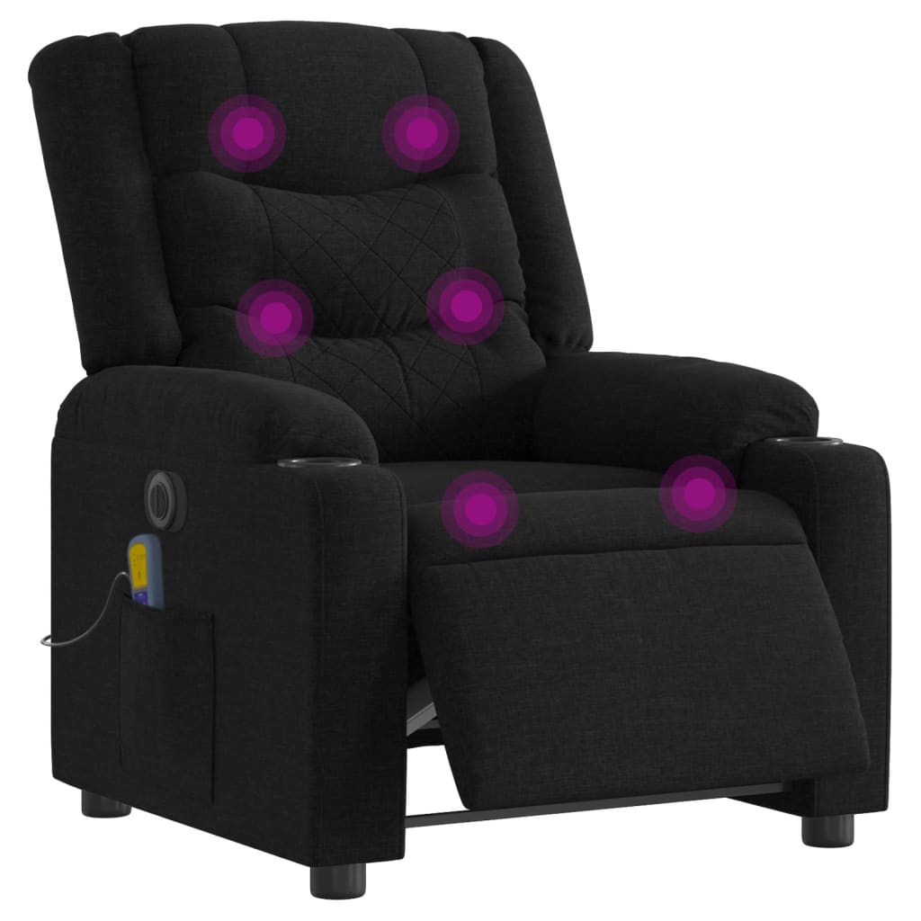 Fauteuil de massage inclinable électrique Noir Tissu - XIOS
