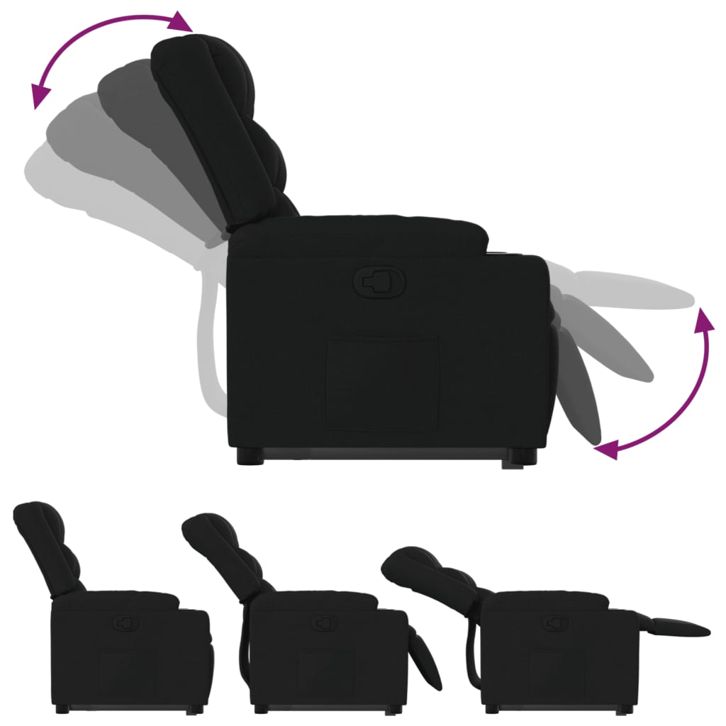 Fauteuil inclinable noir tissu