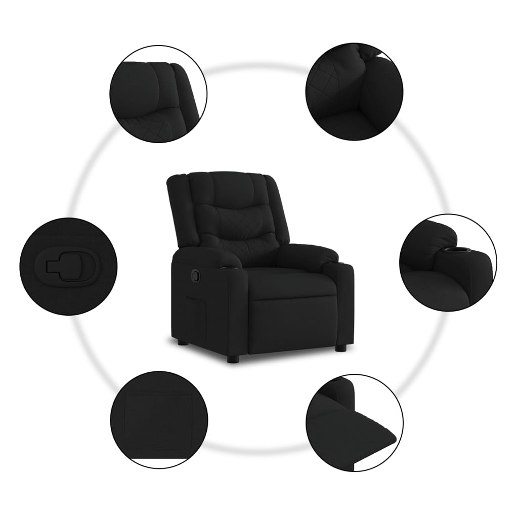 Fauteuil inclinable noir tissu - XIOS