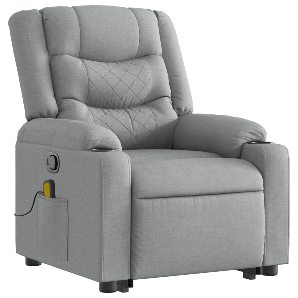 Fauteuil de massage inclinable Gris clair Tissu - XIOS