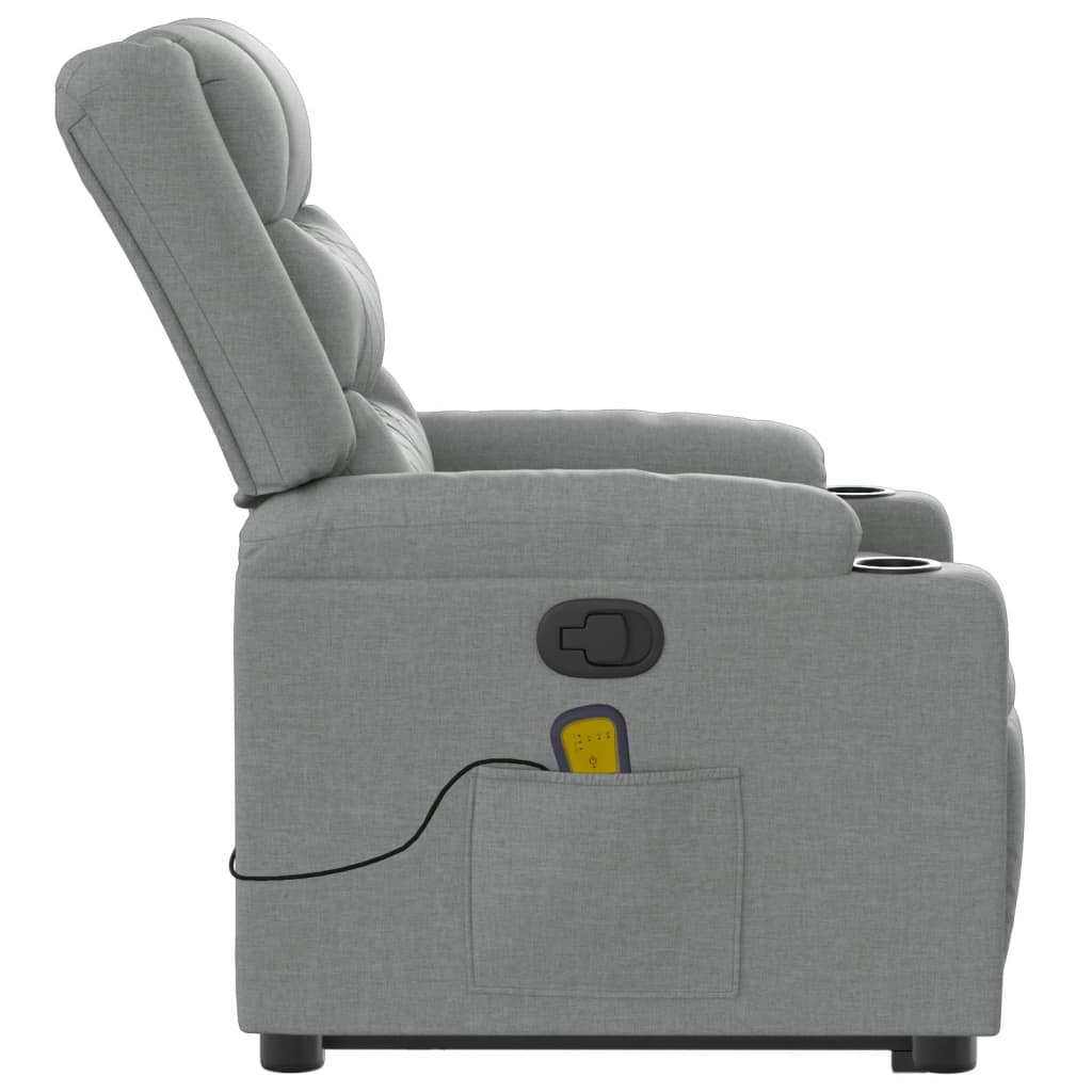 Fauteuil de massage inclinable Gris clair Tissu - XIOS