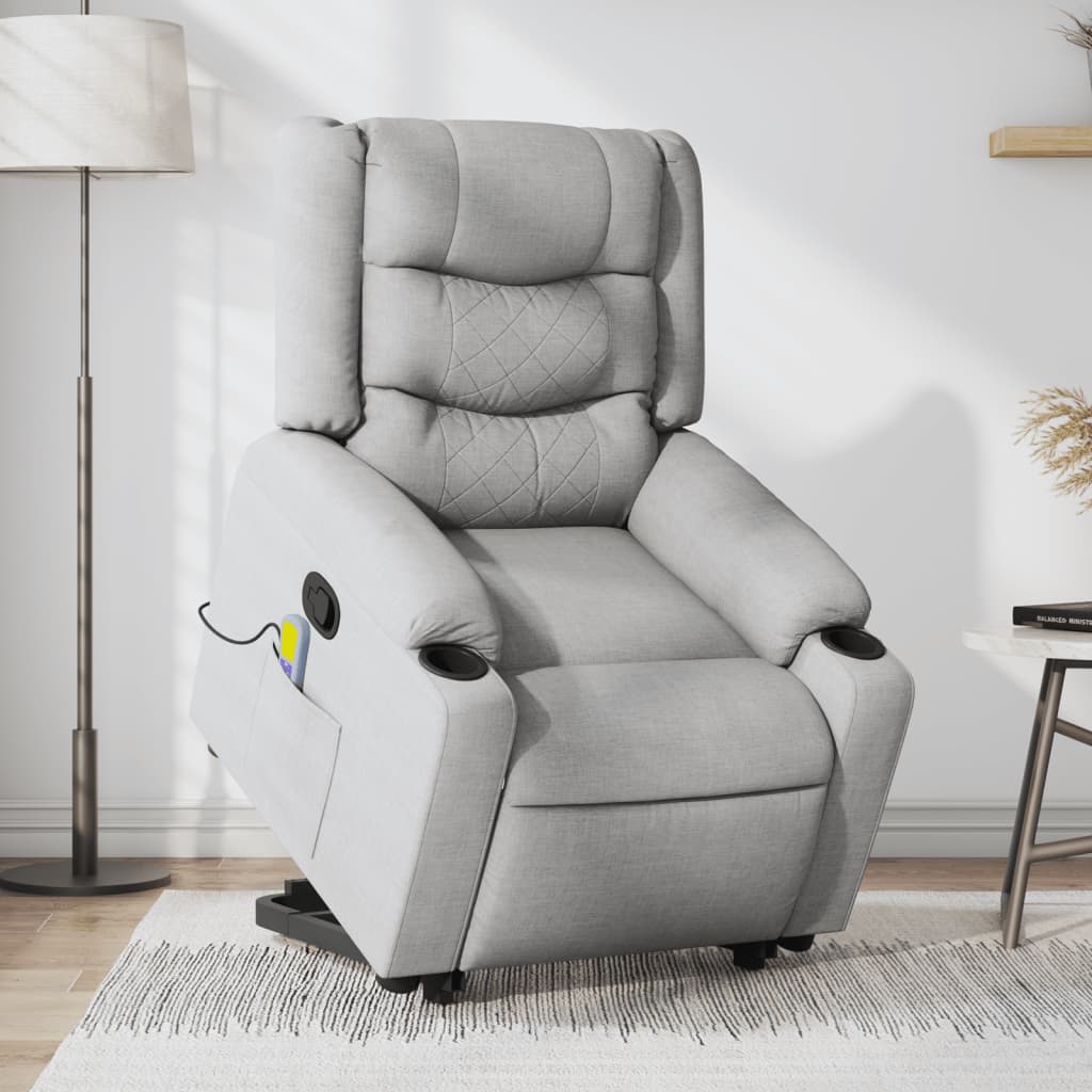 Fauteuil de massage inclinable Gris clair Tissu - XIOS