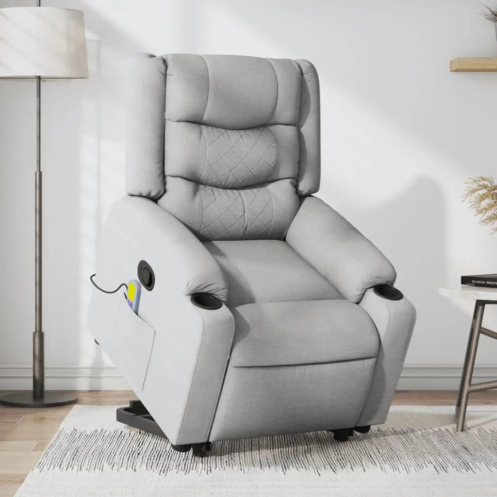 Fauteuil de massage inclinable Gris clair Tissu - XIOS