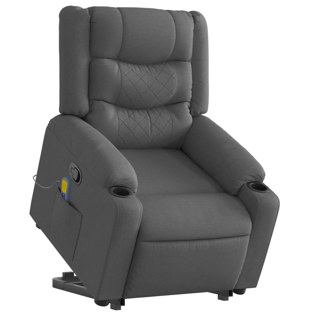 Fauteuil de massage inclinable Gris foncé Tissu - XIOS