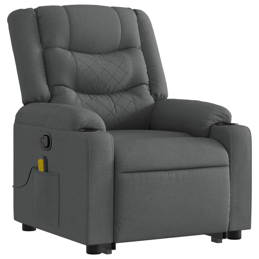 Fauteuil de massage inclinable Gris foncé Tissu - XIOS
