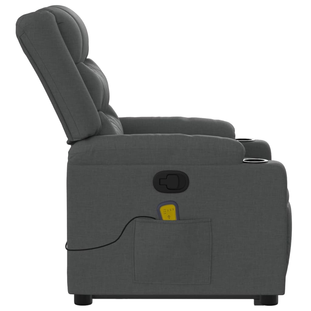 Fauteuil de massage inclinable Gris foncé Tissu - XIOS