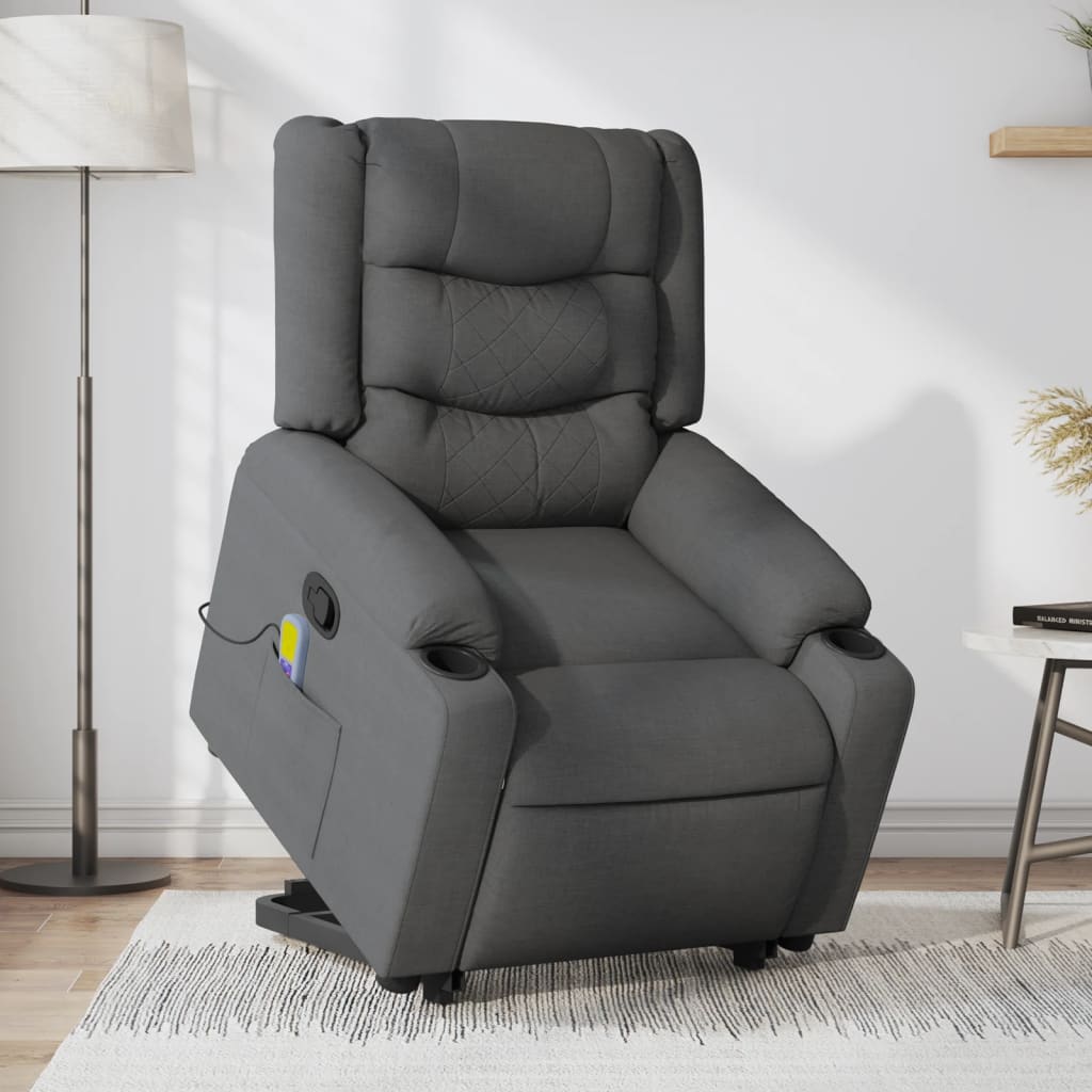 Fauteuil de massage inclinable Gris foncé Tissu - XIOS