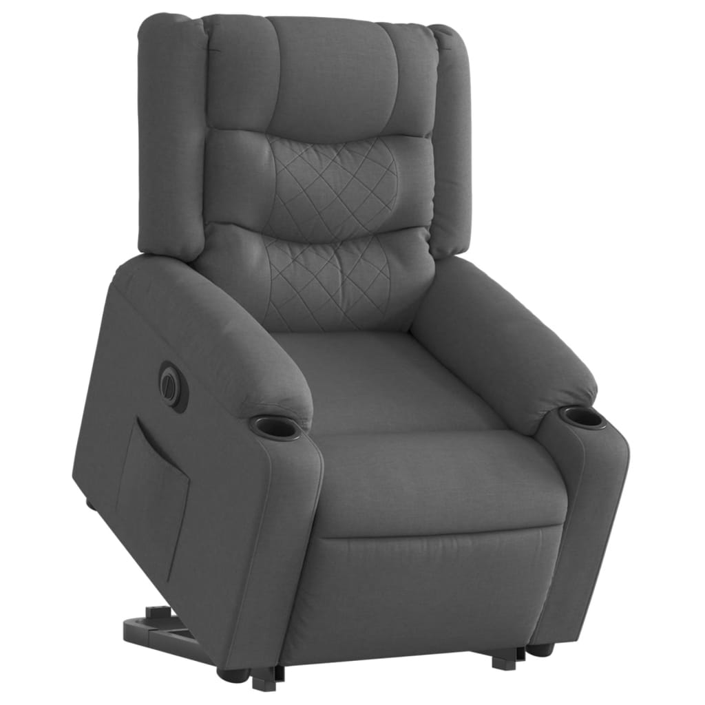 Fauteuil inclinable électrique gris foncé tissu