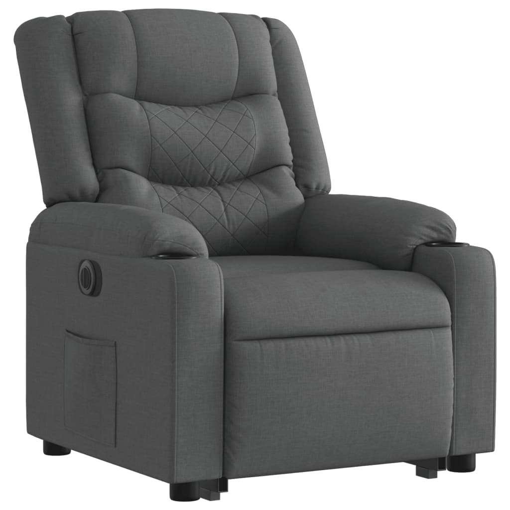 Fauteuil inclinable électrique gris foncé tissu - XIOS