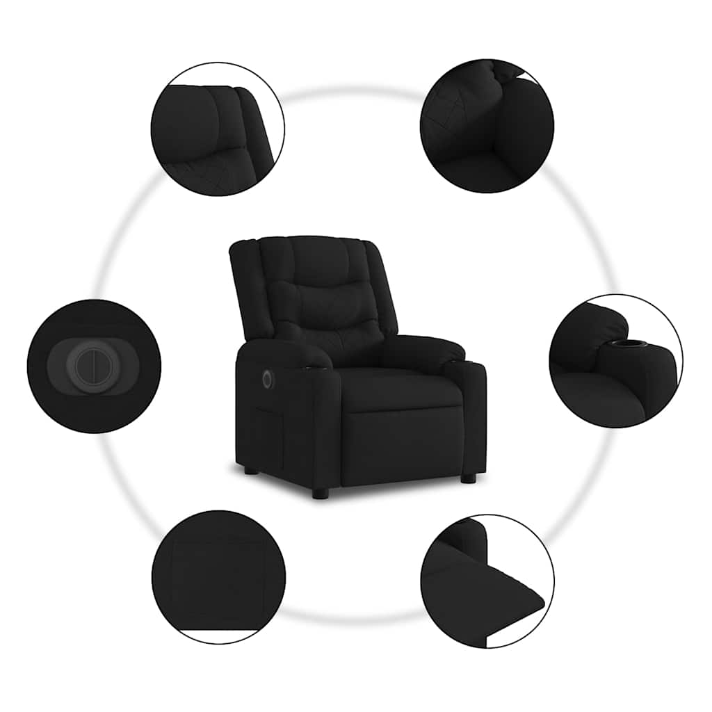 Fauteuil inclinable électrique noir tissu - XIOS