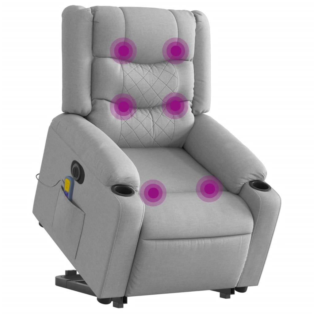 Fauteuil inclinable de massage électrique Gris clair Tissu - XIOS