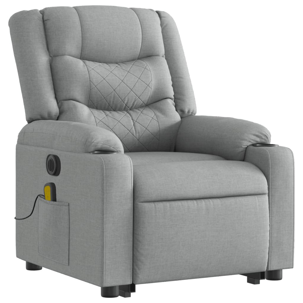 Fauteuil inclinable de massage électrique Gris clair Tissu - XIOS