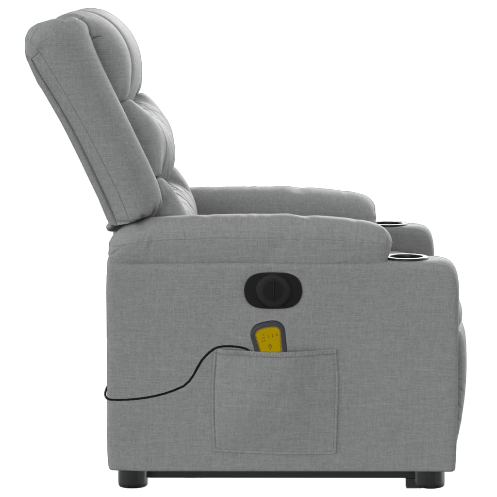 Fauteuil inclinable de massage électrique Gris clair Tissu - XIOS