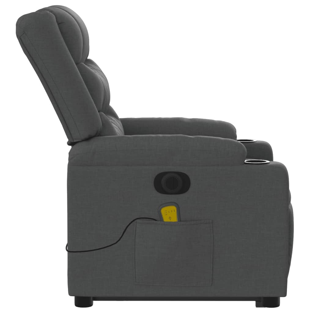 Fauteuil inclinable de massage électrique Gris foncé Tissu - XIOS