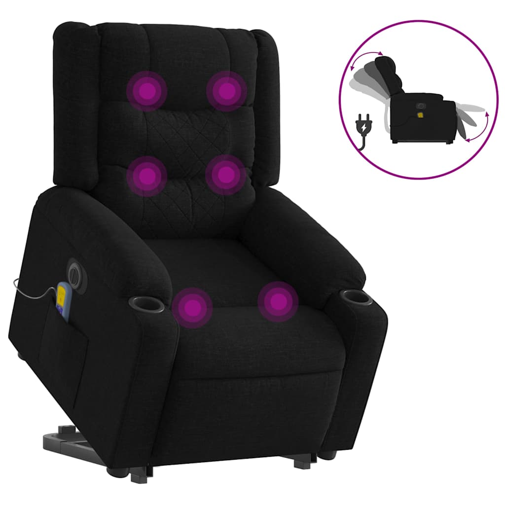 Fauteuil inclinable de massage électrique Noir Tissu - XIOS