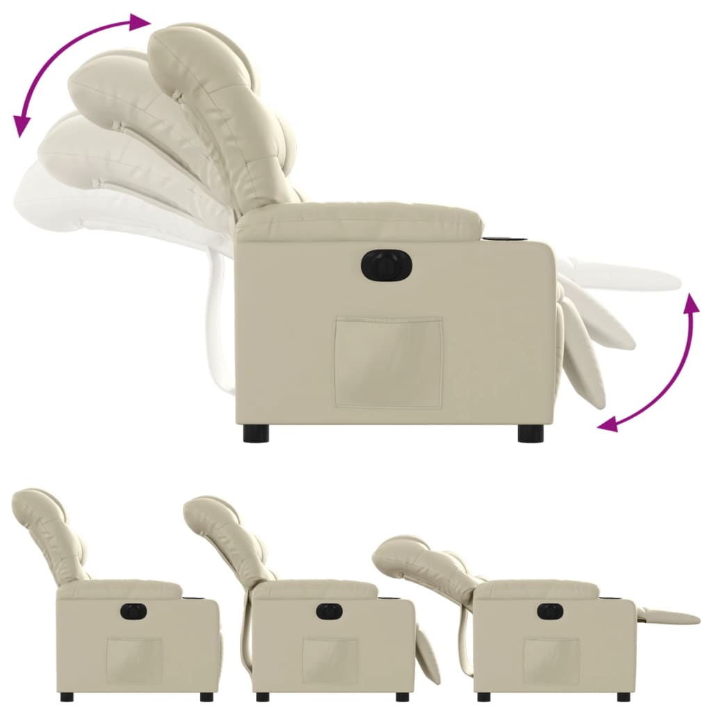 Fauteuil inclinable électrique Crème Similicuir - XIOS