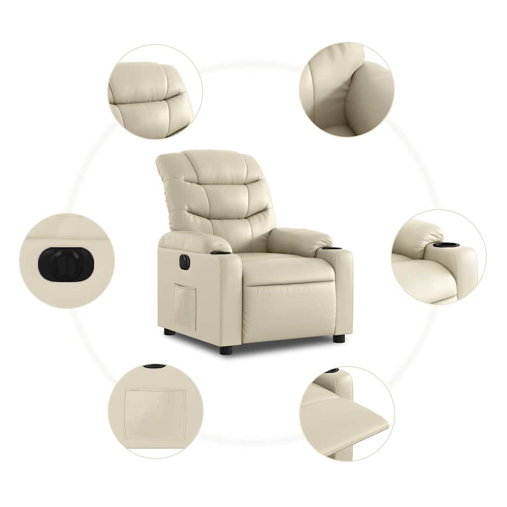 Fauteuil inclinable électrique Crème Similicuir - XIOS