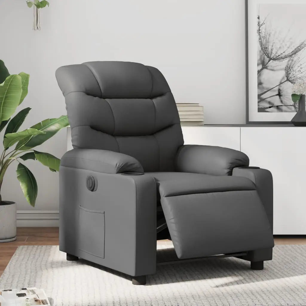 Fauteuil inclinable électrique Gris Similicuir - XIOS