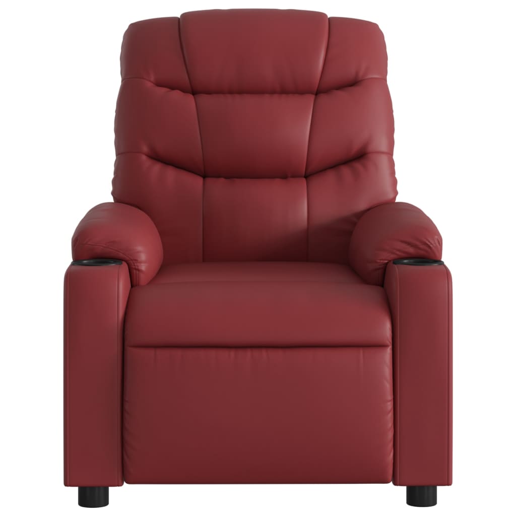 Fauteuil inclinable électrique Rouge bordeaux Similicuir - XIOS