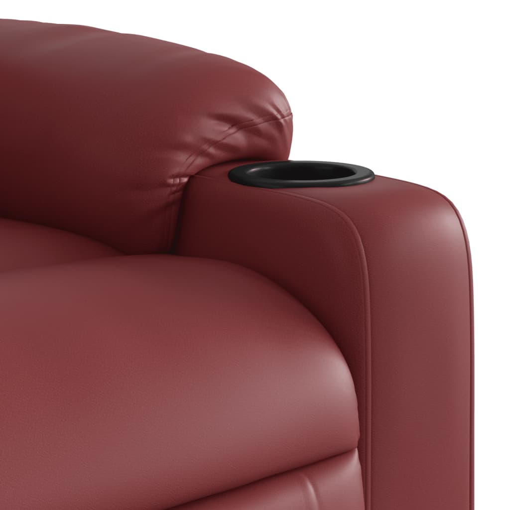 Fauteuil inclinable électrique Rouge bordeaux Similicuir - XIOS