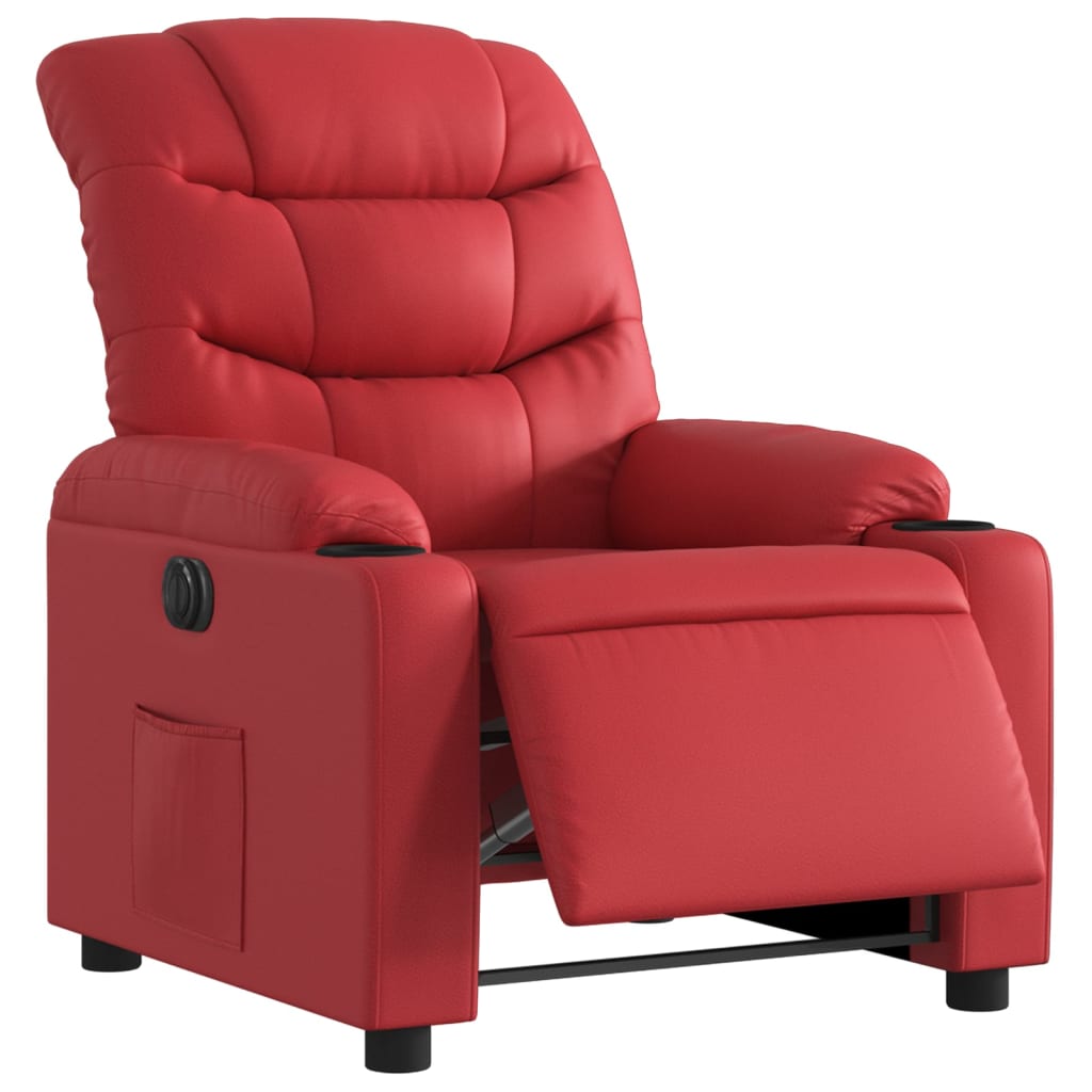 Fauteuil inclinable électrique Rouge Similicuir - XIOS