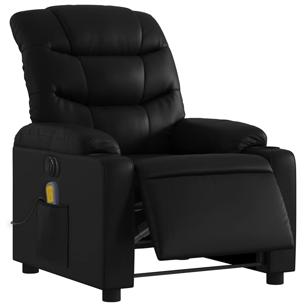 Fauteuil de massage inclinable électrique noir similicuir - XIOS