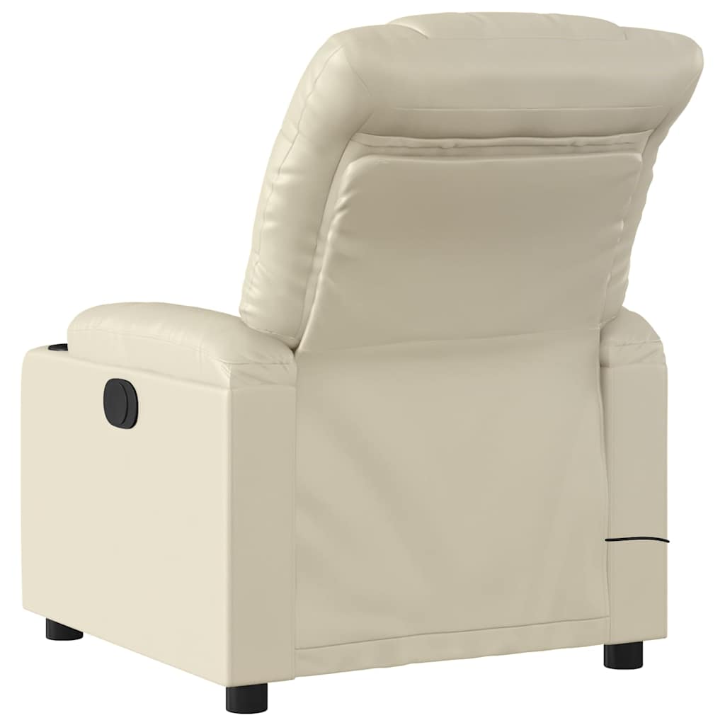 Fauteuil de massage inclinable électrique crème similicuir - XIOS