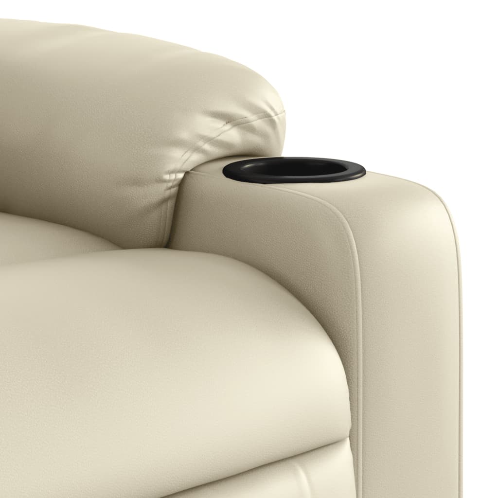 Fauteuil de massage inclinable électrique crème similicuir - XIOS