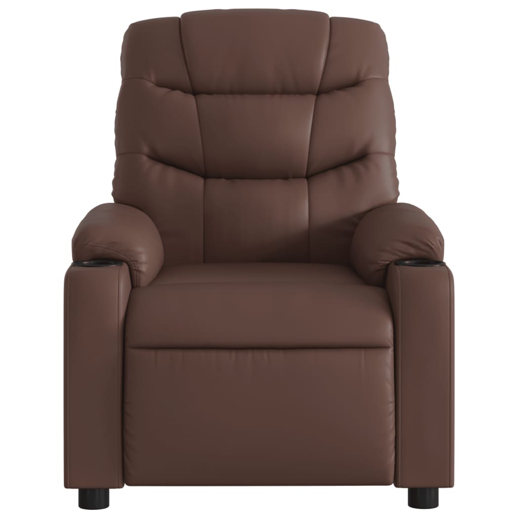 Fauteuil de massage inclinable électrique marron similicuir - XIOS