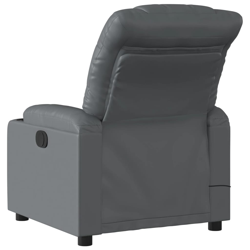 Fauteuil de massage inclinable électrique gris similicuir - XIOS