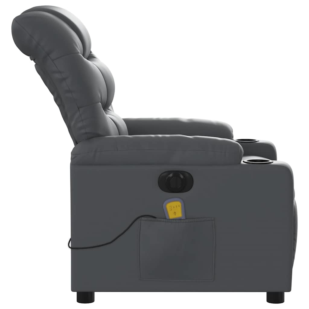 Fauteuil de massage inclinable électrique gris similicuir - XIOS