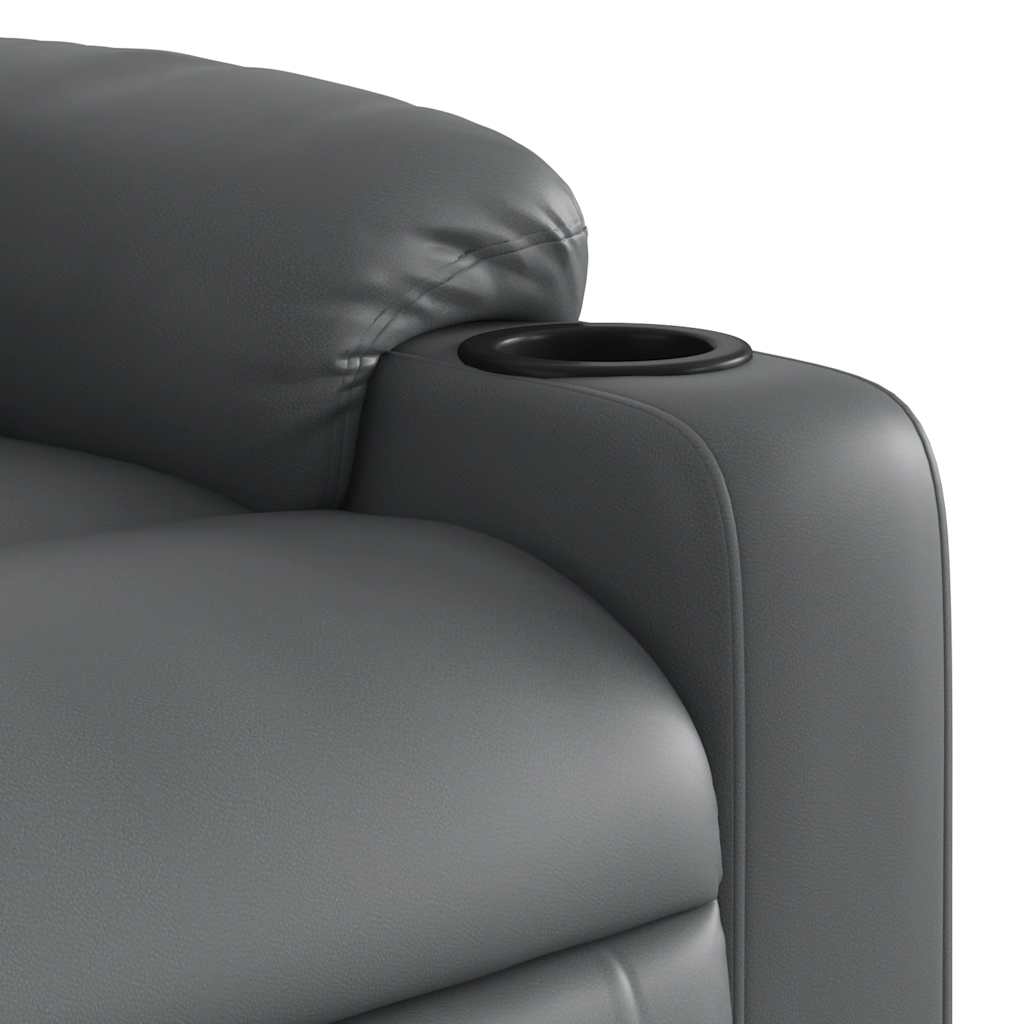 Fauteuil de massage inclinable électrique gris similicuir - XIOS