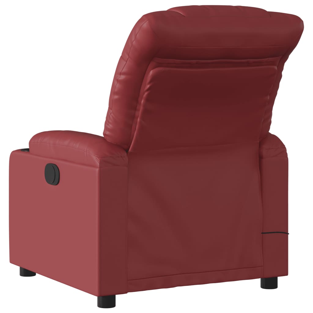 Fauteuil de massage inclinable électrique rouge bordeaux - XIOS
