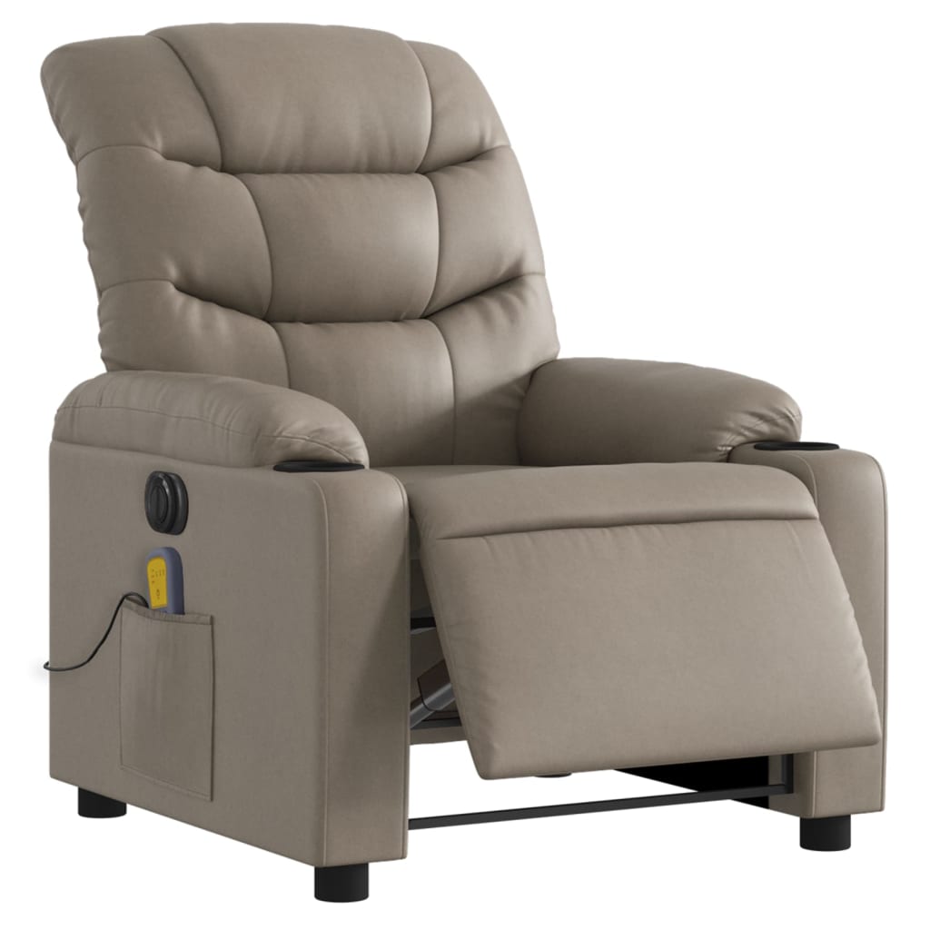 Fauteuil de massage inclinable électrique cappuccino similicuir - XIOS