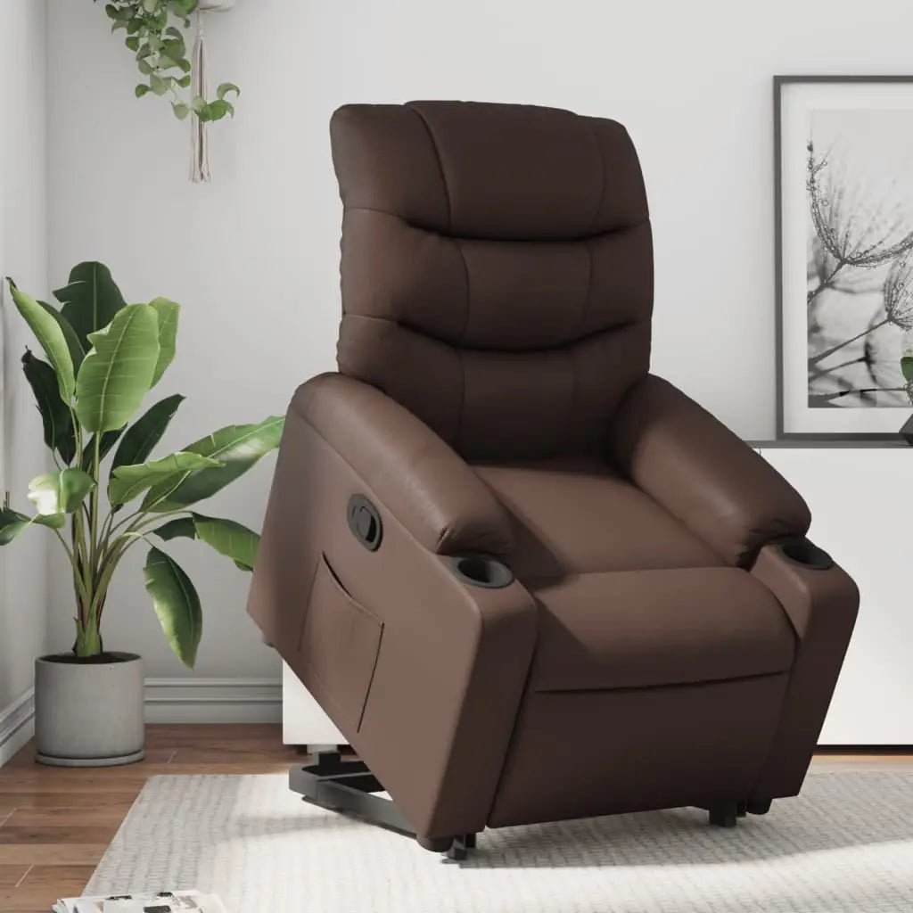 Fauteuil inclinable marron similicuir - XIOS