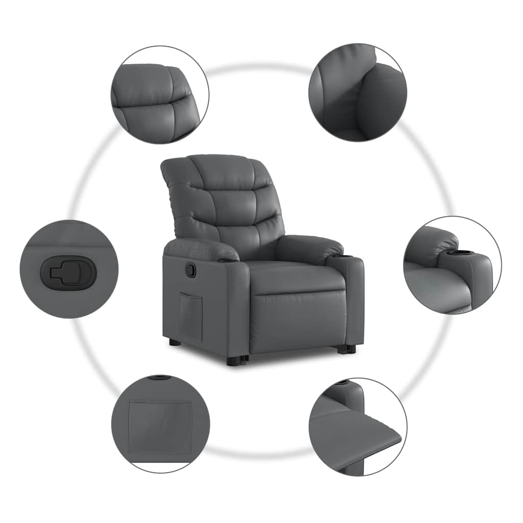 Fauteuil inclinable Gris Similicuir - XIOS
