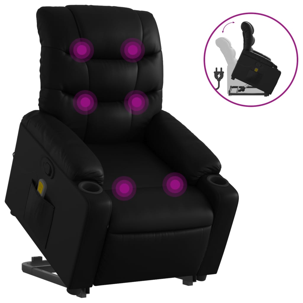Fauteuil inclinable de massage Noir Similicuir - XIOS
