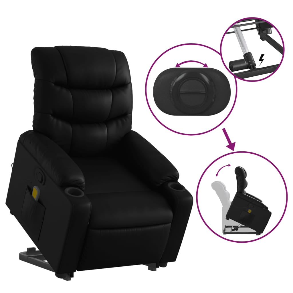Fauteuil inclinable de massage Noir Similicuir - XIOS