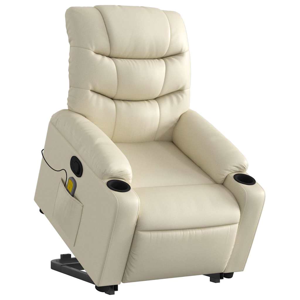 Fauteuil inclinable de massage Crème Similicuir - XIOS