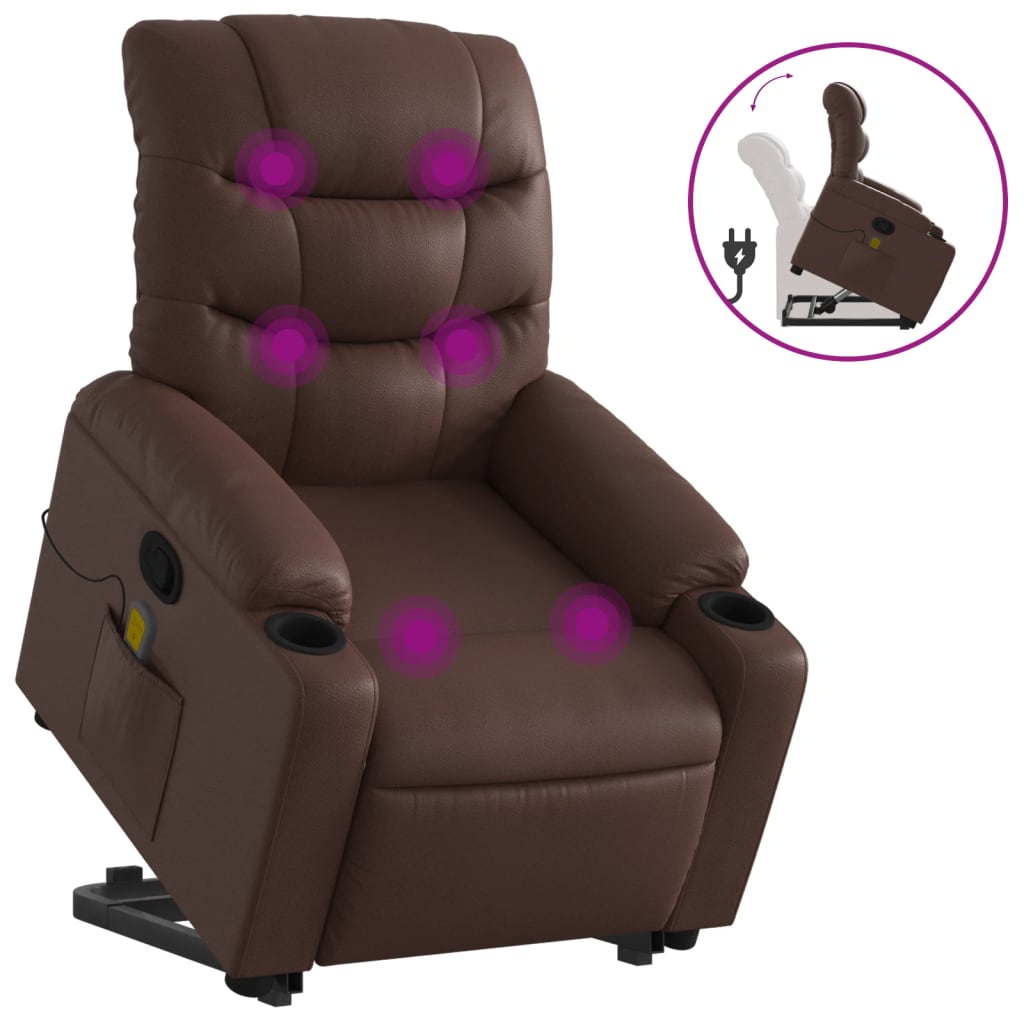 Fauteuil inclinable de massage Marron Similicuir - XIOS