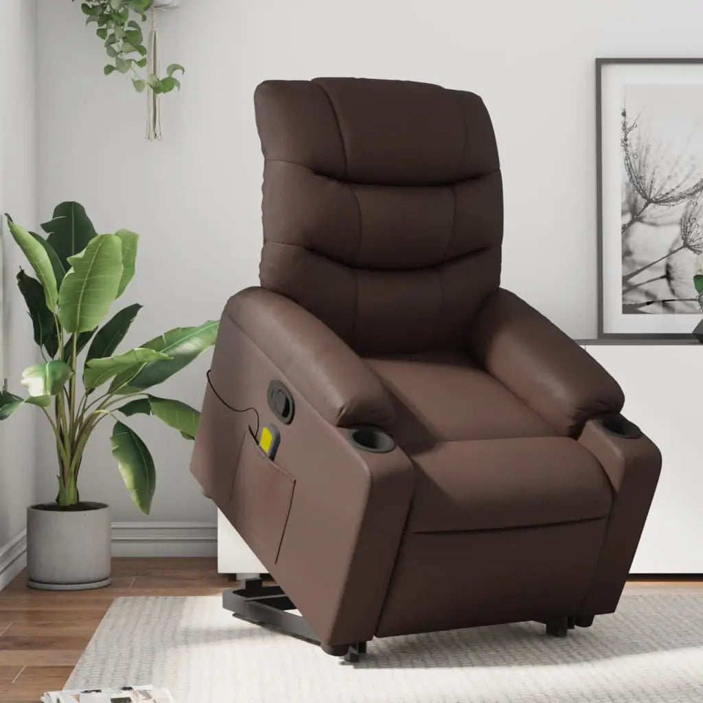 Fauteuil inclinable de massage Marron Similicuir - XIOS