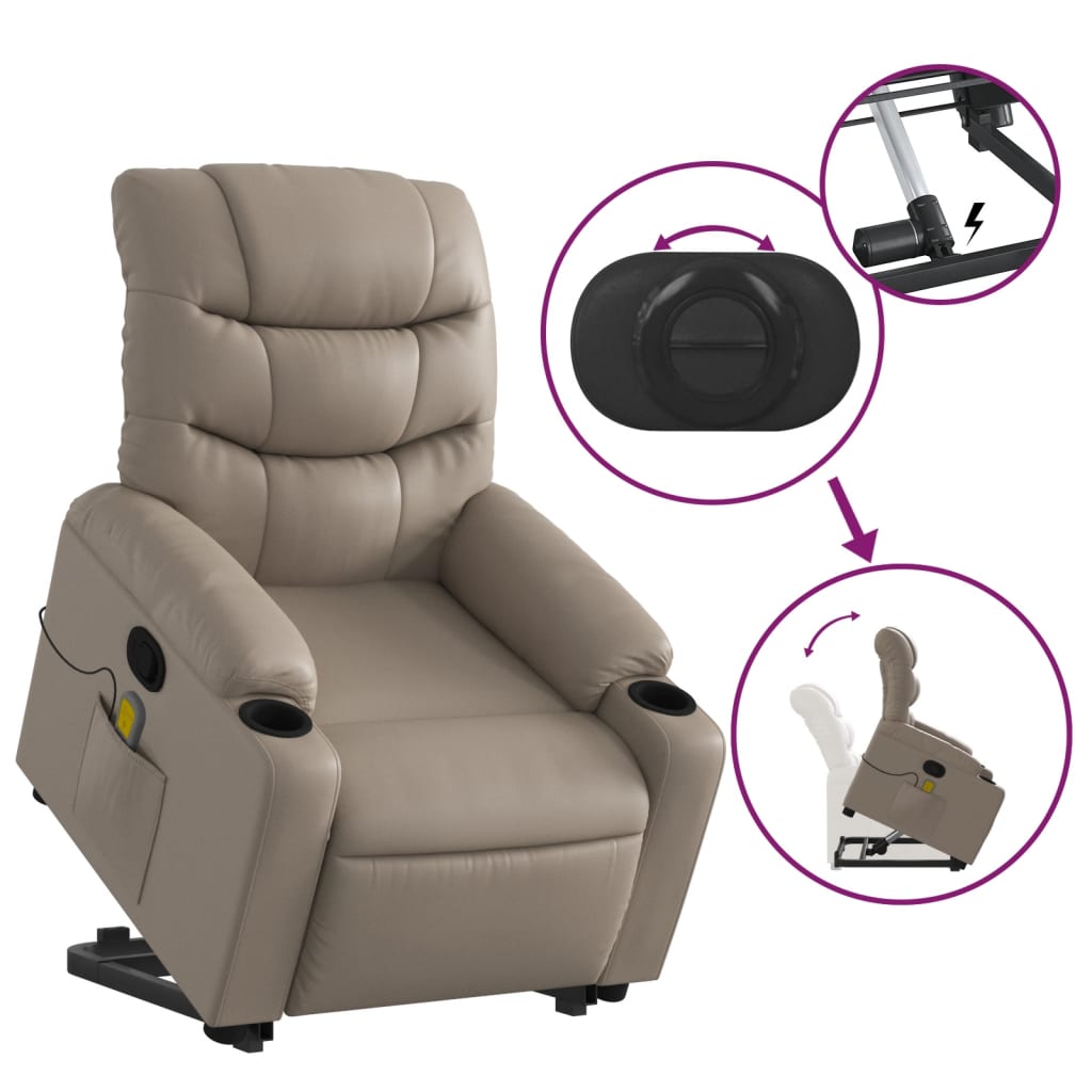 Fauteuil inclinable de massage Cappuccino Similicuir - XIOS