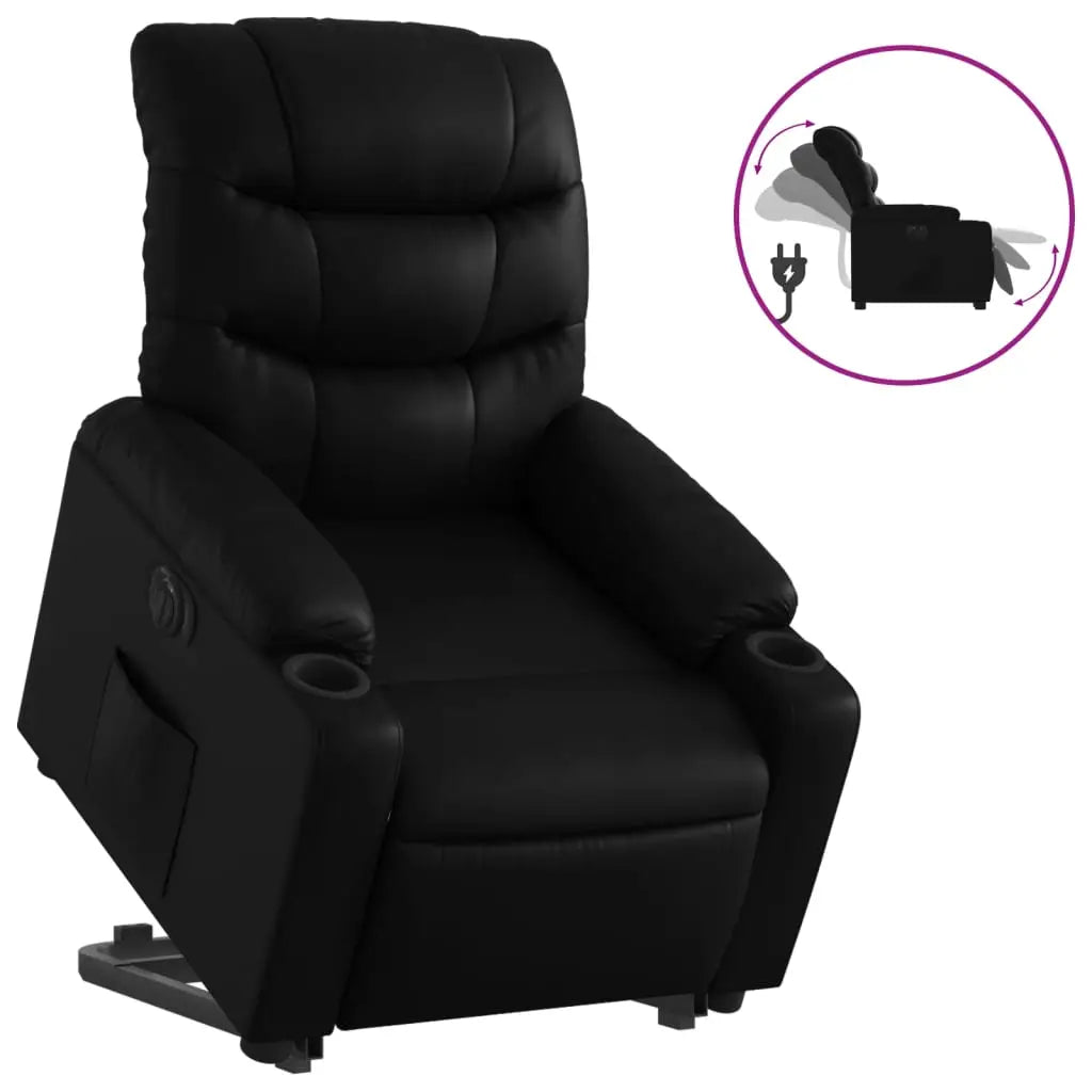 Fauteuil inclinable électrique noir similicuir - XIOS