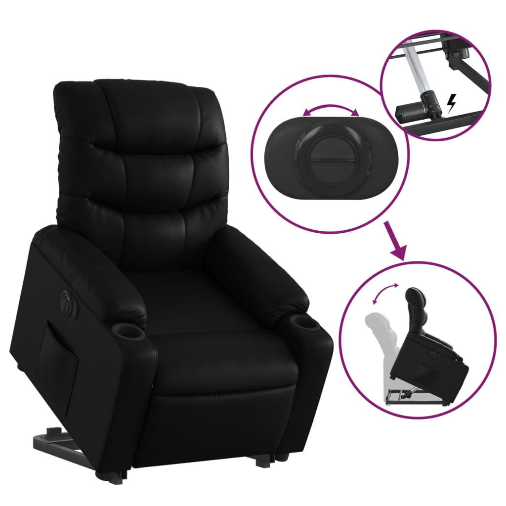 Fauteuil inclinable électrique noir similicuir - XIOS