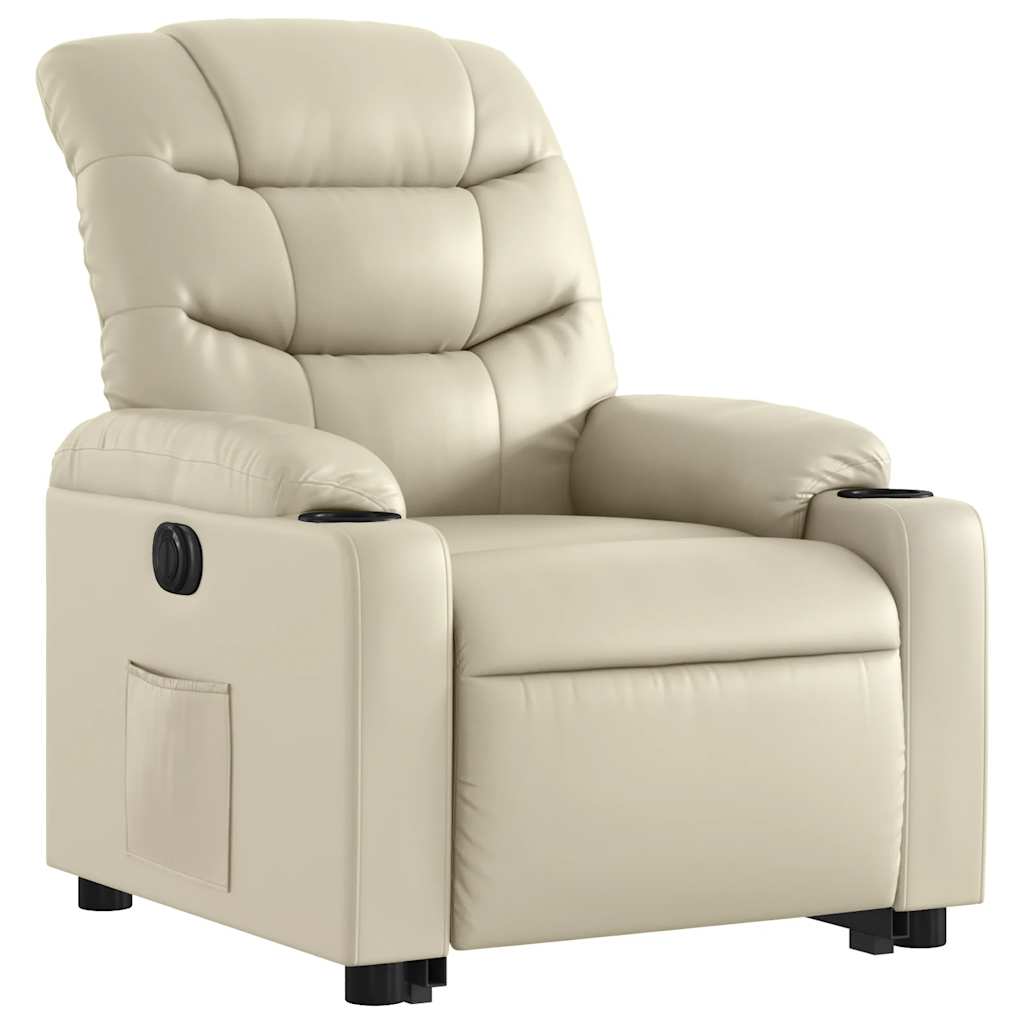 Fauteuil inclinable électrique crème similicuir - XIOS