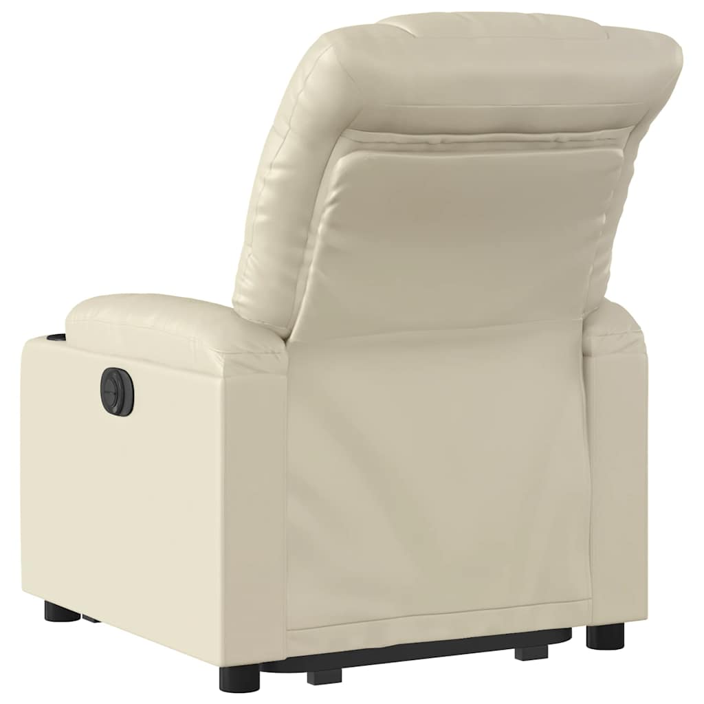 Fauteuil inclinable électrique crème similicuir - XIOS