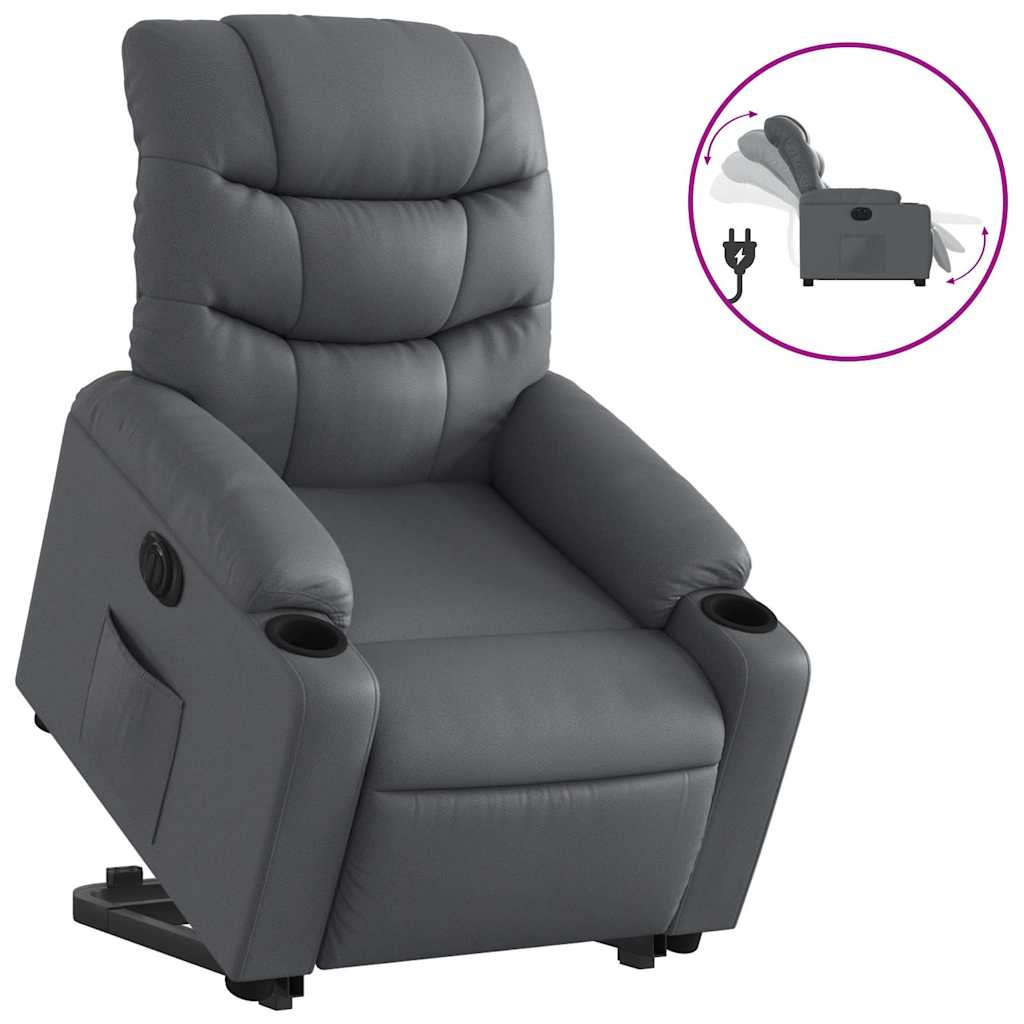 Fauteuil inclinable électrique gris similicuir - XIOS