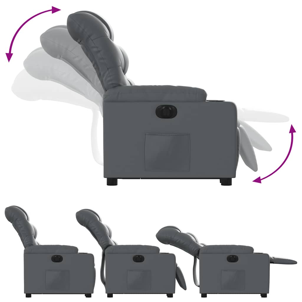 Fauteuil inclinable électrique gris similicuir - XIOS